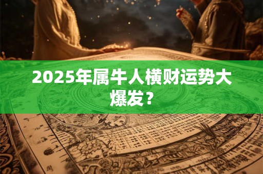 2025年属牛人横财运势大爆发? 2025年属牛人横财运势大爆发?