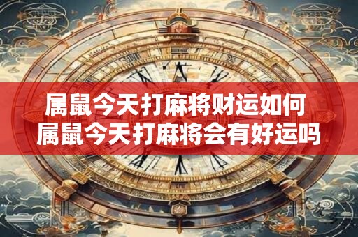 属鼠今天打麻将财运如何 属鼠今天打麻将会有好运吗