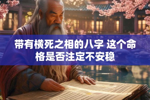 带有横死之相的八字 这个命格是否注定不安稳