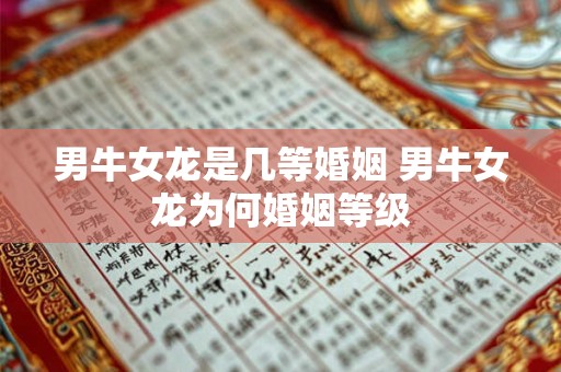 男牛女龙是几等婚姻 男牛女龙为何婚姻等级