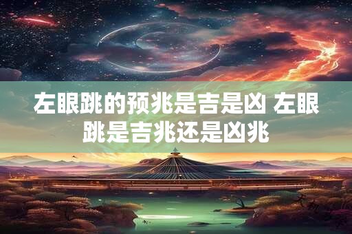 左眼跳的预兆是吉是凶 左眼跳是吉兆还是凶兆