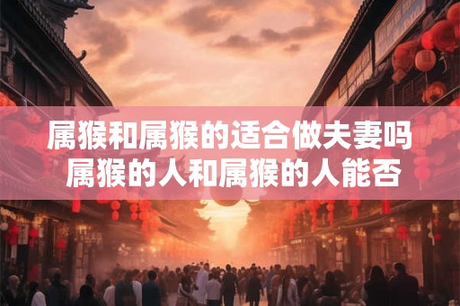 属猴和属猴的适合做夫妻吗 属猴的人和属猴的人能否成为理想的夫妻