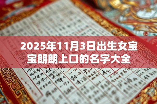 2025年11月3日出生女宝宝朗朗上口的名字大全