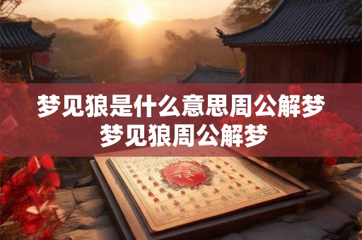 梦见狼是什么意思周公解梦 梦见狼周公解梦