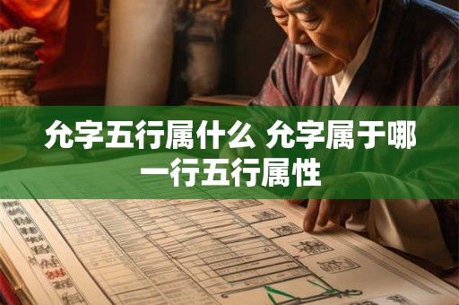 允字五行属什么 允字属于哪一行五行属性