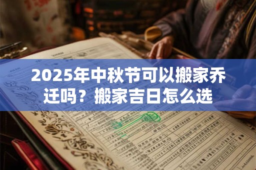 2025年中秋节可以搬家乔迁吗？搬家吉日怎么选