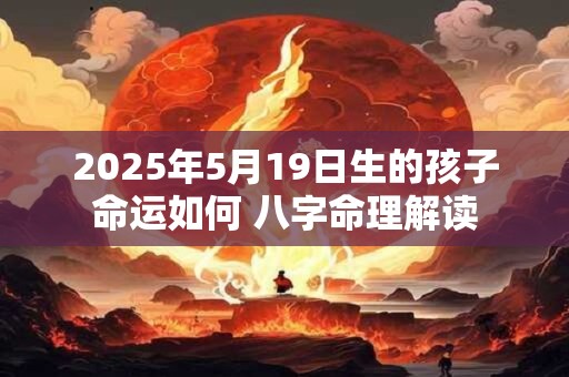 2025年5月19日生的孩子命运如何 八字命理解读