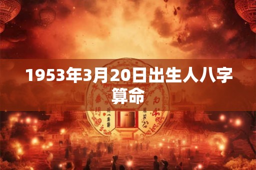 1953年3月20日出生人八字算命