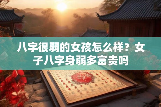 八字很弱的女孩怎么样？女子八字身弱多富贵吗