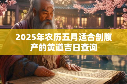 2025年农历五月适合剖腹产的黄道吉日查询