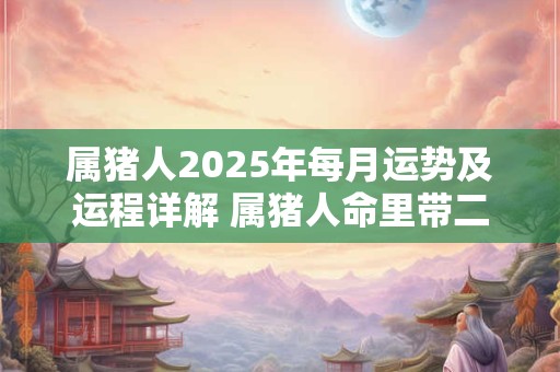 属猪人2026年每月运势及运程详解 属猪人命里带二婚