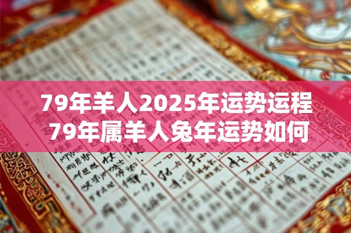 79年羊人2026年运势运程 79年属羊人兔年运势如何