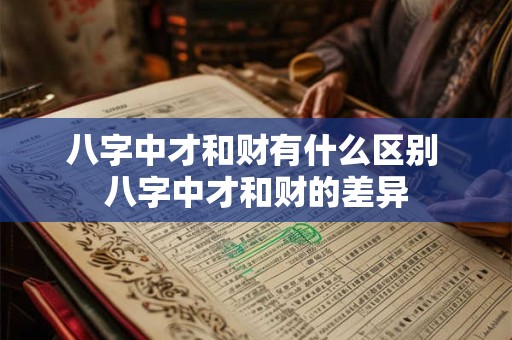 八字中才和财有什么区别 八字中才和财的差异