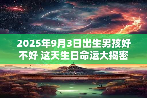 2025年9月3日出生男孩好不好 这天生日命运大揭密