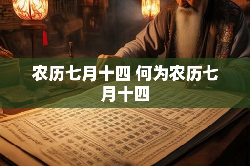 农历七月十四 何为农历七月十四