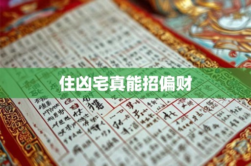 住凶宅真能招偏财