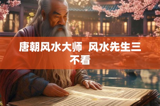 唐朝风水大师  风水先生三不看