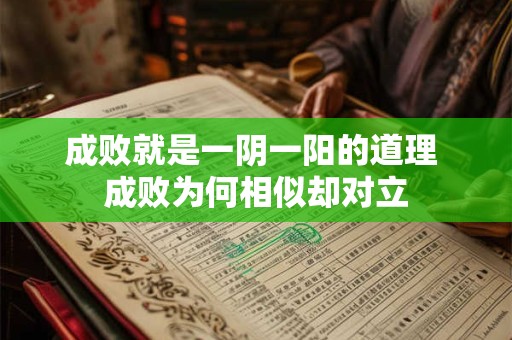成败就是一阴一阳的道理 成败为何相似却对立