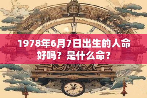 1978年6月7日出生的人命好吗？是什么命？