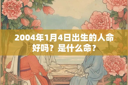 2004年1月4日出生的人命好吗？是什么命？