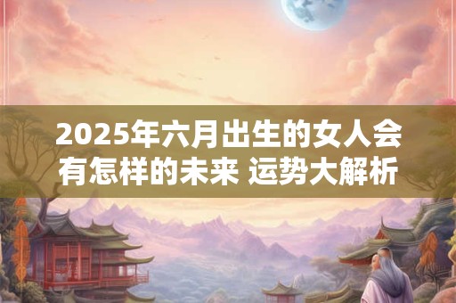 2025年六月出生的女人会有怎样的未来 运势大解析