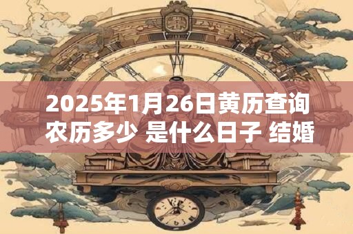 2025年1月26日黄历查询 农历多少 是什么日子 结婚吉时 2025年1月26日黄历查询 农历多少 是什么日子 结婚吉时