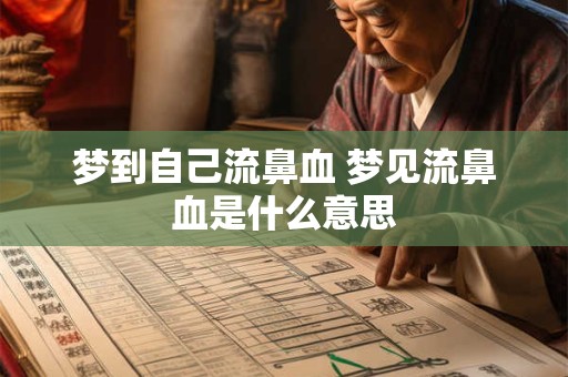 梦到自己流鼻血 梦见流鼻血是什么意思