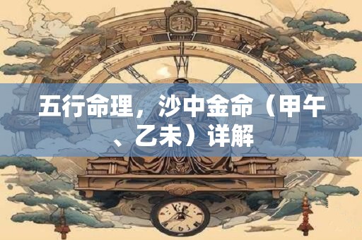 五行命理，沙中金命（甲午、乙未）详解