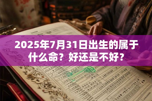 2025年7月31日出生的属于什么命？好还是不好？