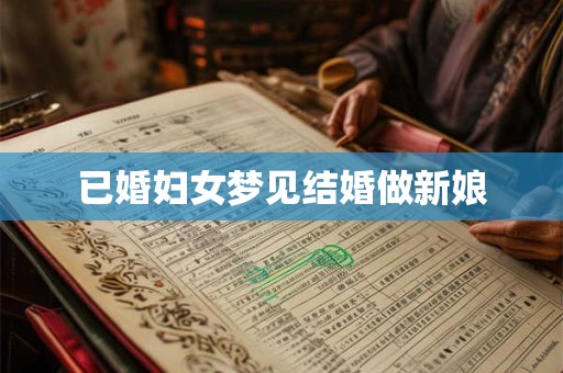 已婚妇女梦见结婚做新娘