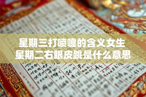星期三打喷嚏的含义女生 星期二右眼皮跳是什么意思