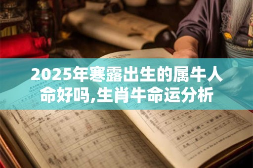 2025年寒露出生的属牛人命好吗,生肖牛命运分析 2025年寒露出生的属牛人命好吗,生肖牛命运分析