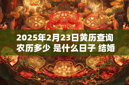 2025年2月23日黄历查询 农历多少 是什么日子 结婚吉时