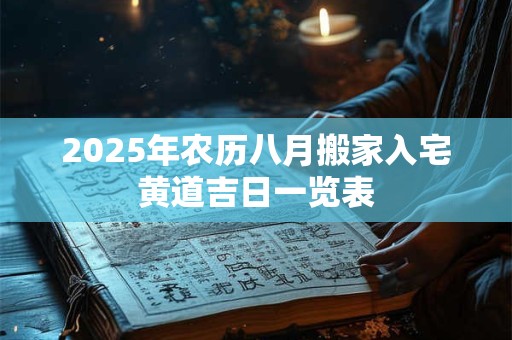 2025年农历八月搬家入宅黄道吉日一览表