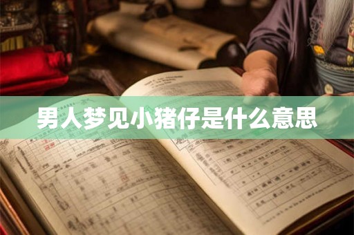 男人梦见小猪仔是什么意思