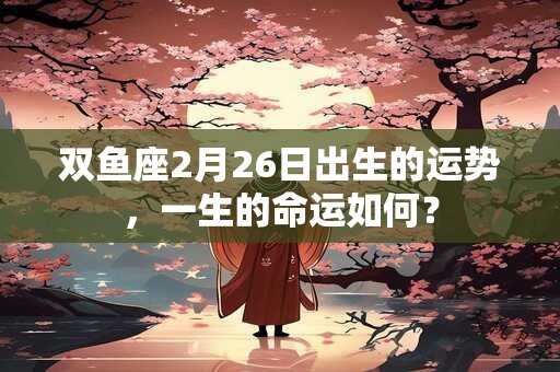 双鱼座2月26日出生的运势，一生的命运如何？