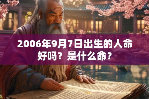 2006年9月7日出生的人命好吗？是什么命？