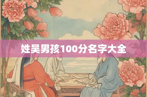 姓吴男孩100分名字大全