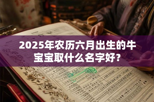 2026年农历六月出生的牛宝宝取什么名字好？