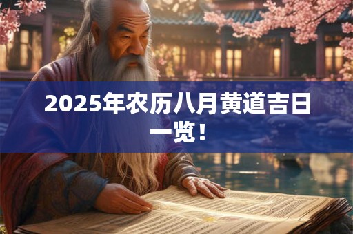 2026年农历八月黄道吉日一览! 2026年农历八月黄道吉日一览!