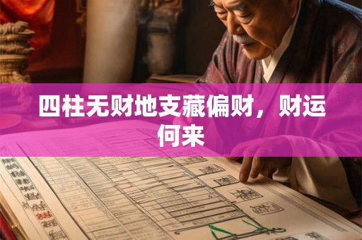 四柱无财地支藏偏财，财运何来