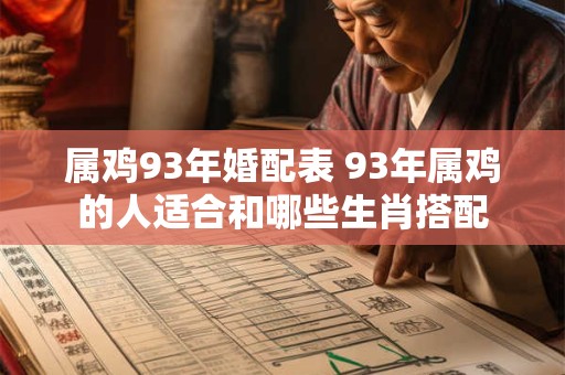 属鸡93年婚配表 93年属鸡的人适合和哪些生肖搭配 属鸡93年婚配表 93年属鸡的人适合和哪些生肖搭配