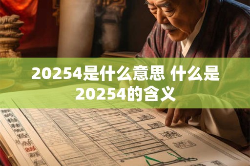 20254是什么意思 什么是20254的含义