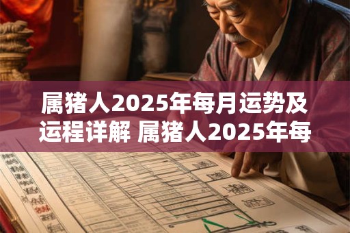 属猪人2025年每月运势及运程详解 属猪人2025年每月运势及运程如何
