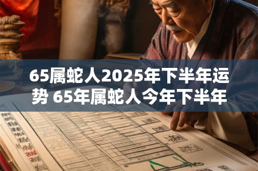 65属蛇人2025年下半年运势 65年属蛇人今年下半年好过吗 65属蛇人2025年下半年运势 65年属蛇人今年下半年好过吗