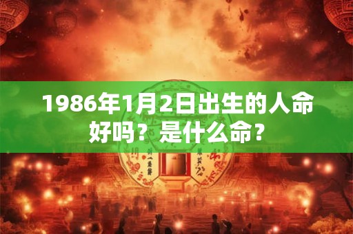 1986年1月2日出生的人命好吗？是什么命？