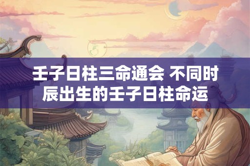 壬子日柱三命通会 不同时辰出生的壬子日柱命运