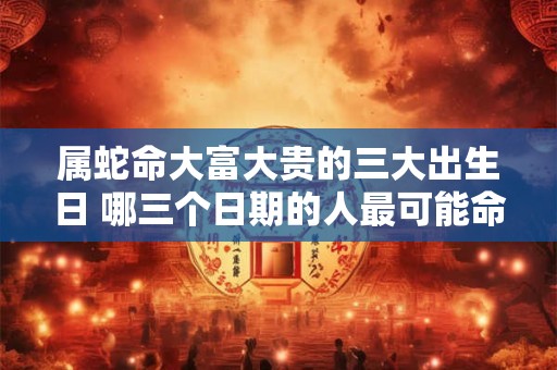 属蛇命大富大贵的三大出生日 哪三个日期的人最可能命大富大贵属蛇