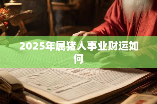2025年属猪人事业财运如何 2025年属猪人事业财运如何
