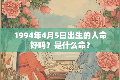 1994年4月5日出生的人命好吗？是什么命？